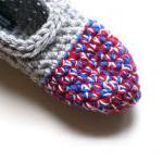 Crocheted Slippers in Grey ..