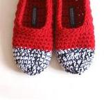 Crochet Slippers In Red, B..
