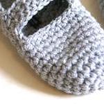 Crochet Mary Jane Slippers ..