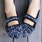 Crochet Mary Jane Slippers ..
