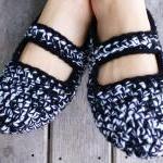 Crochet Mary Jane Slippers ..