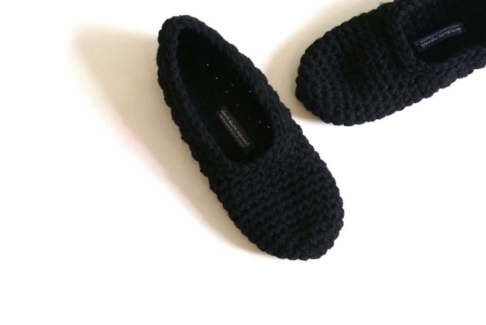Crochet Slippers for Women in Black
