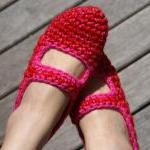 Crochet Mary Jane House Sli..