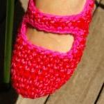 Crochet Mary Jane House Sli..